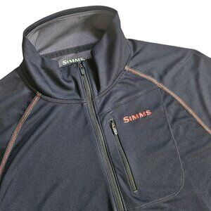 SIMMS Fishing Men's 1/4 Zip Long Sleeve Shirt SZ Medium Black Performance Light
